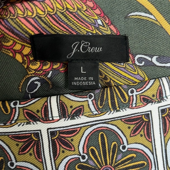 J.Crew Ornate Jungle Print Boat Neck Drapey Top - Picture 4 of 6